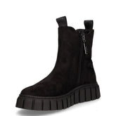 Stivaletto in tessuto con platform nero | Boscaini Scarpe