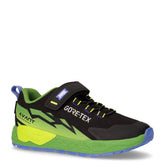 Sneaker in tessuto Gore-Tex ed ecopelle nero verde fluo | Boscaini Scarpe