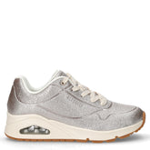 Uno Shining Bright sneaker in tessuto metallizzato champagne | Boscaini Scarpe