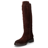Stivale in pelle scamosciata con zip caffè | Boscaini Scarpe
