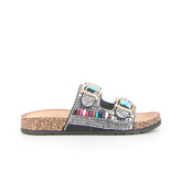 Ciabatta con applicazioni black | Boscaini Scarpe