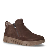 Stivaletto in pelle scamosciata con zip marrone scuro | Boscaini Scarpe
