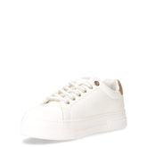 Sneaker bambina in ecopelle con platform bianco geo beige | Boscaini Scarpe