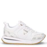 Sneaker in ecopelle con logo bianco grigio | Boscaini Scarpe
