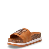 Ciabatta in ecopelle con strass cammello | Boscaini Scarpe