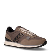 Sneaker in tessuto ed ecopelle grigio scuro marrone | Boscaini Scarpe