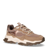 Sneaker in ecopelle e tessuto con suola chunky taupe | Boscaini Scarpe