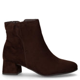Tronchetto in tessuto scamosciato con zip mocca | Boscaini Scarpe