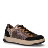 Sneakers in pelle e tessuto nero marrone | Boscaini Scarpe