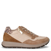 Sneaker in pelle scamosciata ed ecopelle biscotto sabbia | Boscaini Scarpe