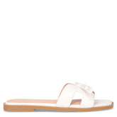 Ciabatta con fiocco in ecopelle bianco | Boscaini Scarpe