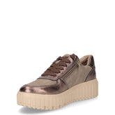 Sneaker con zip laterale in ecopelle tortora | Boscaini Scarpe