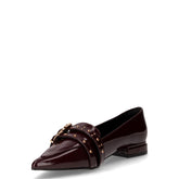 Ballerina in ecopelle vernice con fibbie bordeaux | Boscaini Scarpe