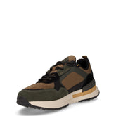 Ground sneaker in pelle nero kaki | Boscaini Scarpe