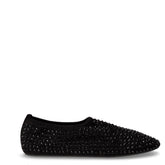 Ballerina in tessuto con strass nero | Boscaini Scarpe