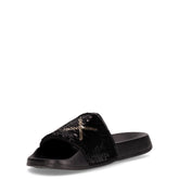 Slipper Beach Sequin ciabatta di gomma nero oro | Boscaini Scarpe