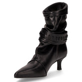 Tronchetto a punta in pelle nero | Boscaini Scarpe