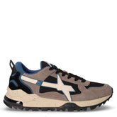 Breeze 3 sneaker in pelle e tessuto taupe nero | Boscaini Scarpe