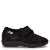 Pantofola in tessuto con strappo nero | Boscaini Scarpe