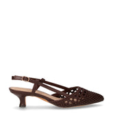 Slingback in ecopelle con tacco cioccolato | Boscaini Scarpe