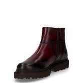 Stivaletto in pelle con zip marrone scuro | Boscaini Scarpe