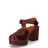 Sandalo in pelle con tacco ebano | Boscaini Scarpe
