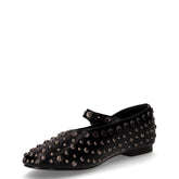 Ballerina in ecopelle con borchie e cinturino nero | Boscaini Scarpe