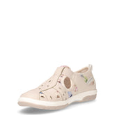 Sandalo in ecopelle e tessuto beige multicolor | Boscaini Scarpe