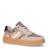Sneaker in tessuto ed ecopelle beige nero | Boscaini Scarpe