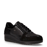 Scarpa sportiva in pelle con zeppa nero | Boscaini Scarpe