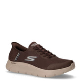 Go Walk Flex Hands Up sneaker in tessuto slip-ins cioccolato | Boscaini Scarpe