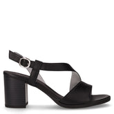 Sandalo in pelle con tacco nero - Sandali Con Tacco Donna | Boscaini Scarpe