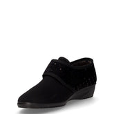 Pantofola in tessuto con strappo nero | Boscaini Scarpe