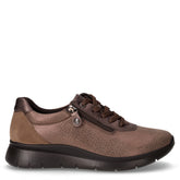 Sneaker comfort in pelle con zip taupe | Boscaini Scarpe