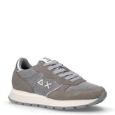 Ally Glitter Textile sneaker in tessuto e pelle grigio medio | Boscaini Scarpe