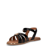 Sandalo basso in ecopelle nero | Boscaini Scarpe