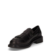 Mocassino in pelle con frangia nero | Boscaini Scarpe