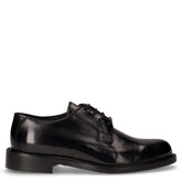 Stringata in pelle nero | Boscaini Scarpe