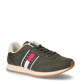 TJM Core Classic Runner sneaker in tessuto ed ecopelle verde militare | Boscaini Scarpe