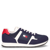 Runner Casual sneaker in ecopelle e tessuto blu notte | Boscaini Scarpe