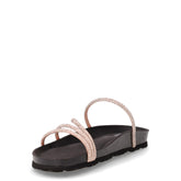 Ciabatta in ecopelle con strass champagne nero | Boscaini Scarpe