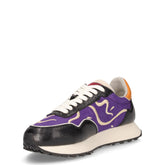 Sneaker in pelle e tessuto nero viola | Boscaini Scarpe