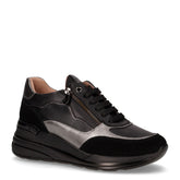 Sneaker in ecopelle con zeppa nero | Boscaini Scarpe