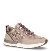 Sneaker con zip laterale in ecopelle tortora - Sneakers Donna | Boscaini Scarpe