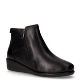 Stivaletto in pelle con zeppa nero | Boscaini Scarpe