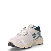 725 sneaker in tessuto e pelle scamosciata bianco verde | Boscaini Scarpe