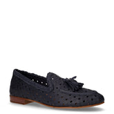 Mocassino con nappine in pelle blu | Boscaini Scarpe