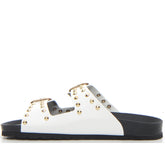 Sara ciabatta con borchie bianco - Black Friday Ciabatte Donna | Boscaini Scarpe