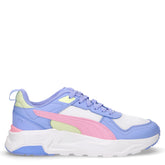 Trinity 2 sneaker in tessuto e ecopelle ragazza bianco rosa lavanda | Boscaini Scarpe