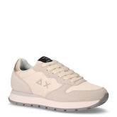 Ally Silver Gold sneaker in tessuto e pelle bianco panna oro | Boscaini Scarpe